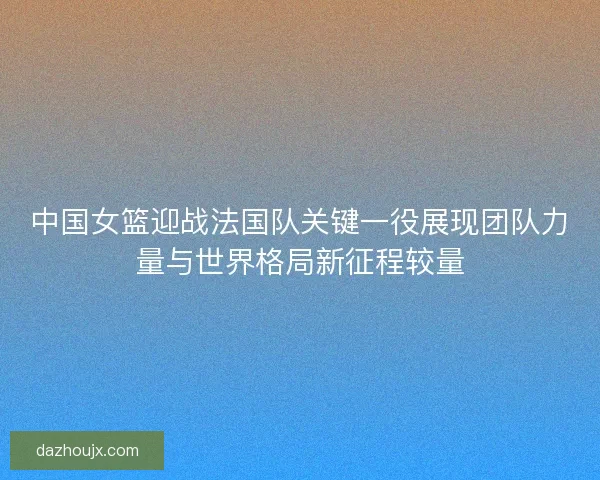 中国女篮迎战法国队关键一役展现团队力量与世界格局新征程较量