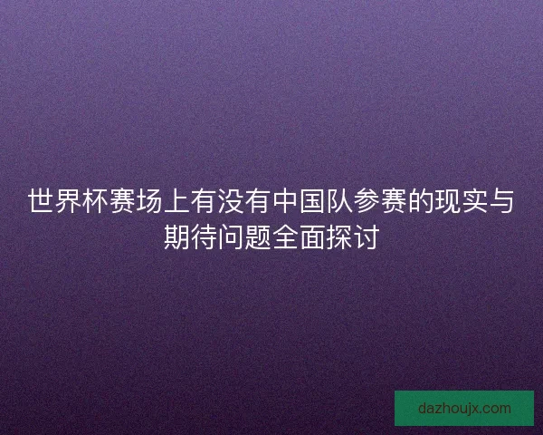 世界杯赛场上有没有中国队参赛的现实与期待问题全面探讨