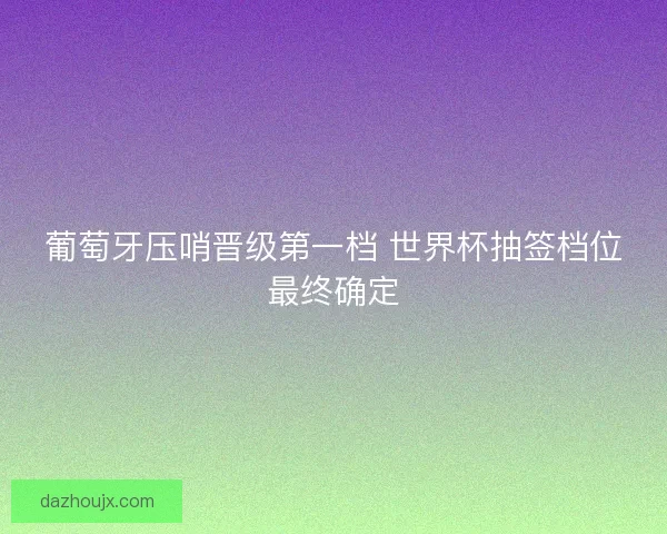 葡萄牙压哨晋级第一档 世界杯抽签档位最终确定 葡萄牙压哨晋级第一档 世界杯抽签档位最终确定